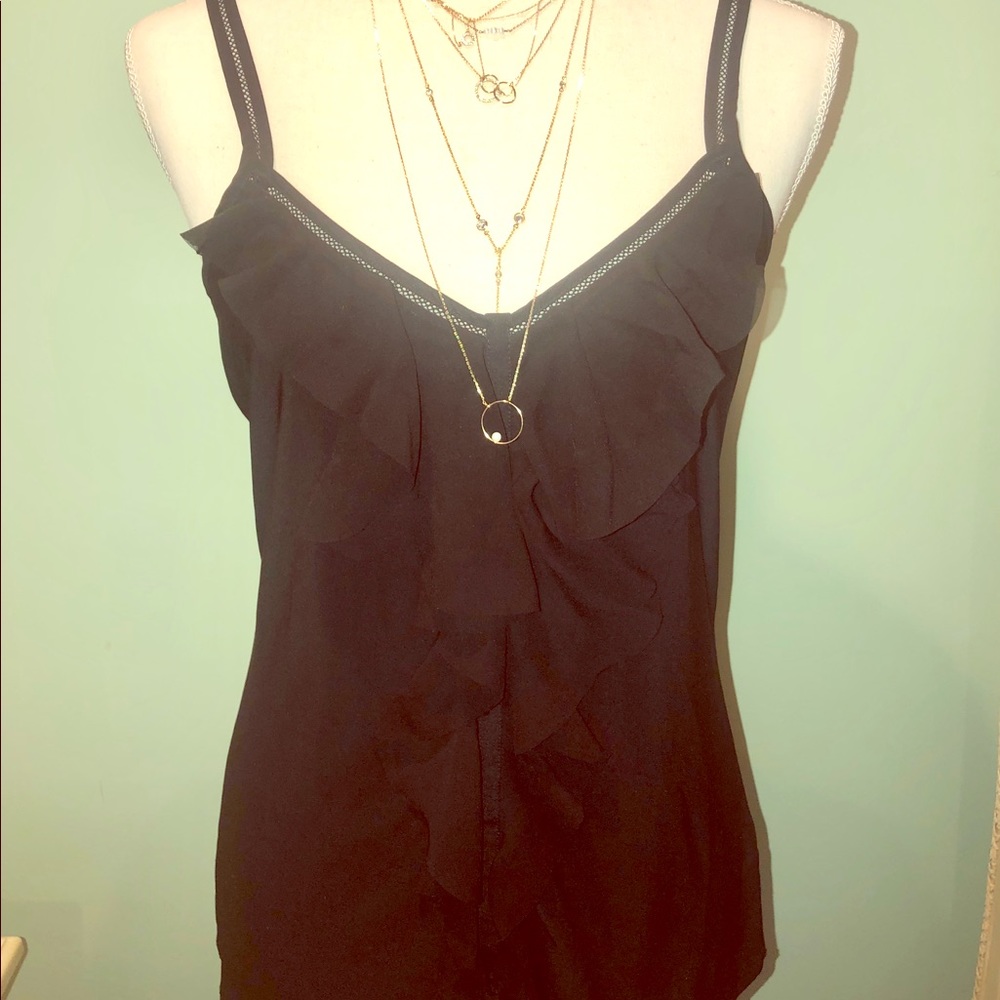 White House black market black ruffle tank